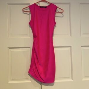 Brian Lichtensteinberg Polyester/Spandex dress, open back, side zipper, size S